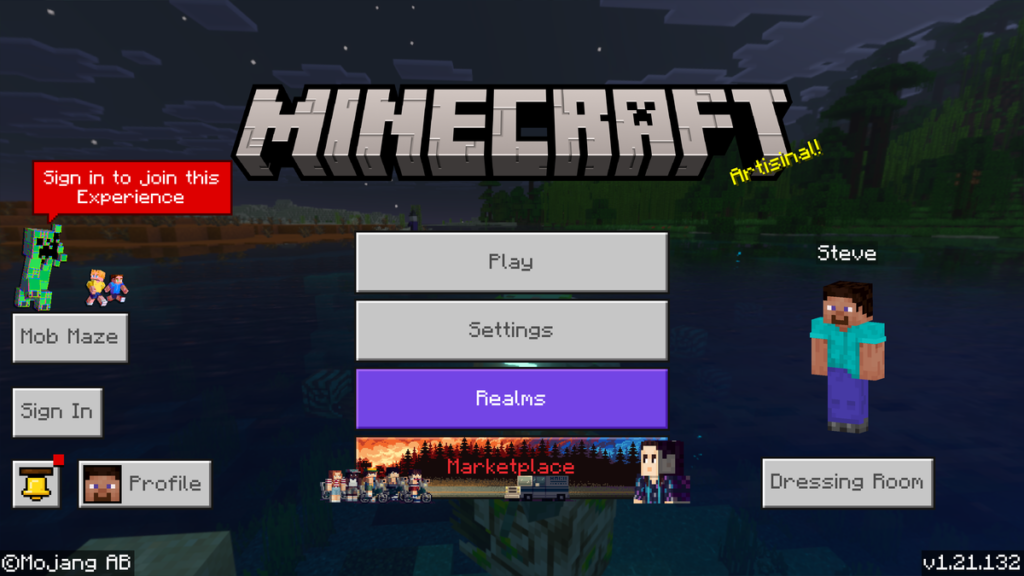 Minecraft 1.21.132 loading screen